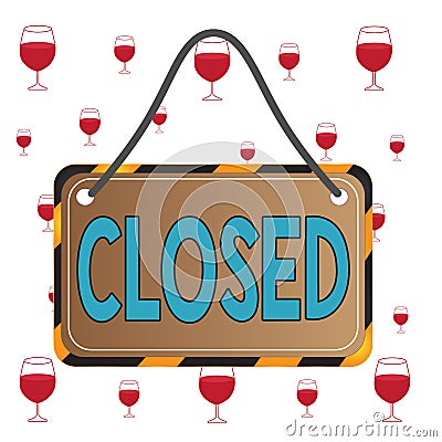 Text sign showing Closed. Conceptual photo Finished and therefore not able to be discussed any more Not open Board attached string Stock Photo