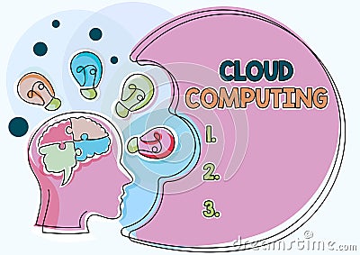 Text sign showing Cloud Computinguse a network of remote servers hosted on the Internet. Concept meaning use a network Stock Photo