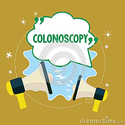 Text sign showing Colonoscopy. Conceptual photo Endoscopic examination of the large bowel Colon diagnosis Stock Photo