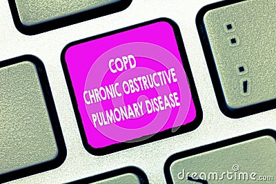 Text sign showing Copd Chronic Obstructive Pulmonary Disease. Conceptual photo Lung disease Difficulty to breath Stock Photo