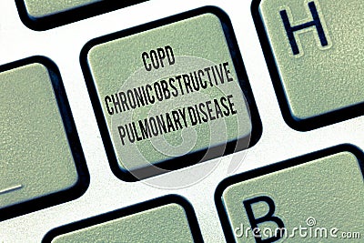 Text sign showing Copd Chronic Obstructive Pulmonary Disease. Conceptual photo Lung disease Difficulty to breath Stock Photo