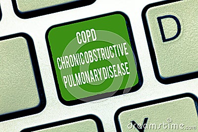 Text sign showing Copd Chronic Obstructive Pulmonary Disease. Conceptual photo Lung disease Difficulty to breath Stock Photo