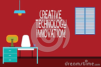 Text sign showing Creative Technology Innovation. Conceptual photo unleashing the mind to conceive new ideas Work Space Stock Photo