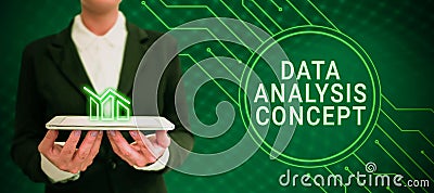 Text sign showing Data Analysis Concept. Business idea evaluating data using analytical and logical reasoning Stock Photo