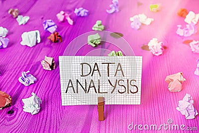 Text sign showing Data Analysis. Conceptual photo Translate numbers to Analytical Conclusion Forecasting Stock Photo