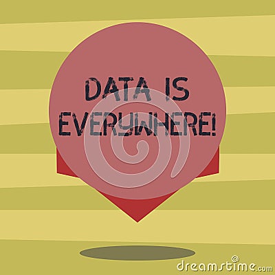 Text sign showing Data Is Everywhere. Conceptual photo Information raw or unorganized form refer conditions idea Blank Stock Photo