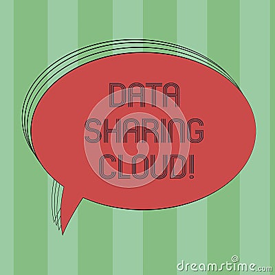 Text sign showing Data Sharing Cloud. Conceptual photo using internet technologies to share files between users Blank Stock Photo