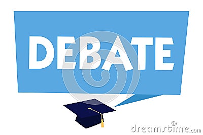 Text sign showing Debate. Conceptual photo formal discussion on particular in meeting or legislative assembly Stock Photo