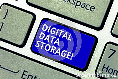Text sign showing Digital Data Storage. Conceptual photo format for storing and backing up computer data on tape Stock Photo