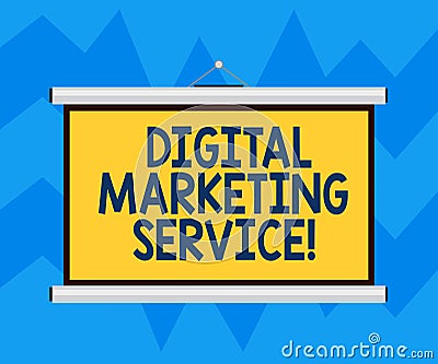 Text sign showing Digital Marketing Service. Conceptual photo services using digital channels to reach consumers Blank Stock Photo