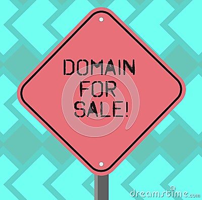 Text sign showing Domain For Sale. Conceptual photo Website available to be purchased webpage not being used Blank Stock Photo