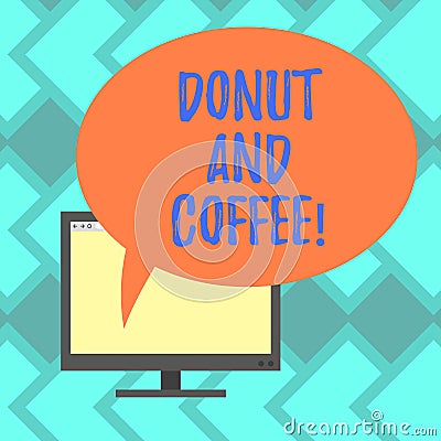 Text sign showing Donut And Coffee. Conceptual photo common food and drink pairing in United States and Canada Mounted Stock Photo