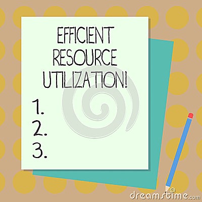 Text sign showing Efficient Resource Utilization. Conceptual photo Maximizing the effectiveness and productivity Stack of Blank Stock Photo
