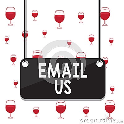 Text sign showing Email Us. Conceptual photo Sending a commercial message to a group of showing using mail Board color background Stock Photo