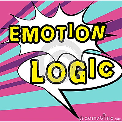 Sign displaying Emotion Logic. Business approach Heart or Brain Soul or Intelligence Confusion Equal Balance Stock Photo