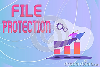 Text sign showing File Protection. Conceptual photo Preventing accidental erasing of data using storage medium Colorful Stock Photo