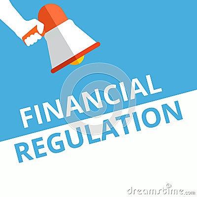 Text sign showing Financial Regulation Cartoon Illustration