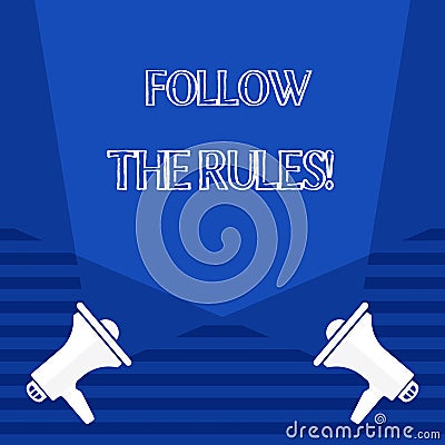Text sign showing Follow The Rules. Conceptual photo go with regulations governing conduct or procedure Blank Double Stock Photo