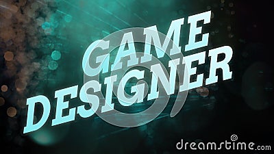 Text sign showing Game Designer. Conceptual photo Campaigner Pixel Scripting Programmers Consoles 3D Graphics Stock Photo