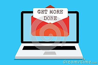 Text sign showing Get More Done. Conceptual photo Checklist Organized Time Management Start Hardwork Act Computer Stock Photo