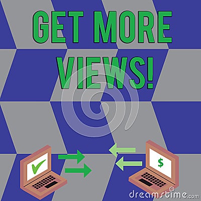 Text sign showing Get More Views. Conceptual photo Increase web traffic optimise blog strategy analyse digitally Stock Photo