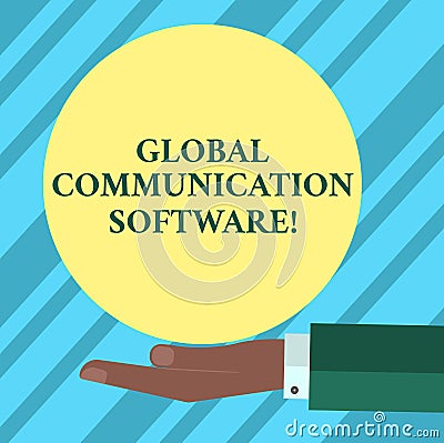 Text sign showing Global Communication Software. Conceptual photo Ways to connect showing across geographic Hu analysis Stock Photo