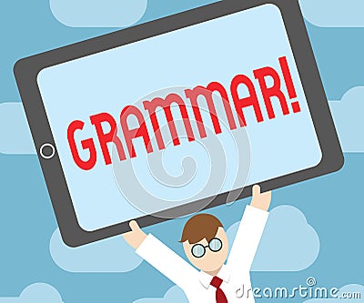 Text sign showing Grammar. Conceptual photo whole system and structure of language or of languages in general Stock Photo