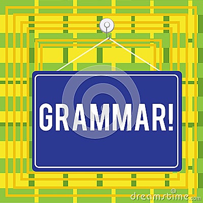 Text sign showing Grammar. Conceptual photo whole system structure language syntax and morphology Colored memo reminder Stock Photo