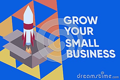 Text sign showing Grow Your Small Business. Conceptual photo company generates positive cash flow Earn Fire launching Stock Photo