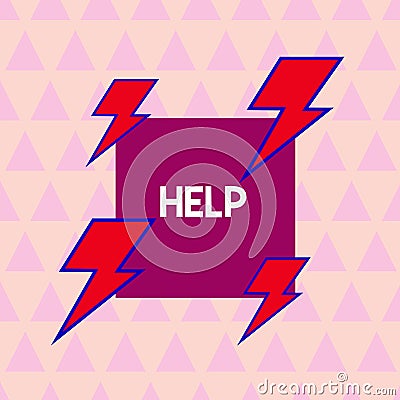 Text sign showing Help. Conceptual photo The action of helping someone to do something Improve a situation Asymmetrical uneven Stock Photo