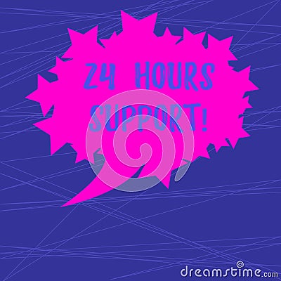 Text sign showing 24 Hours Support. Conceptual photo services require running without disruption and downtime Blank Oval Stock Photo