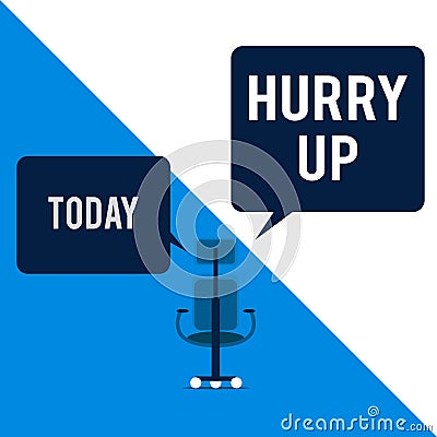Text sign showing Hurry Up. Conceptual photo asking someone to do a job very fast Quickly Lets go Encourage Executive Stock Photo