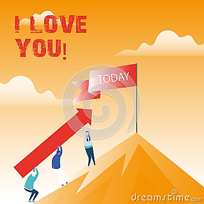 Text sign showing I Love You. Conceptual photo Expressing roanalysistic feelings for someone Positive emotion. Stock Photo