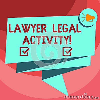 Text sign showing Lawyer Legal Activity. Conceptual photo prepare cases and give advice on legal subject Folded 3D Stock Photo