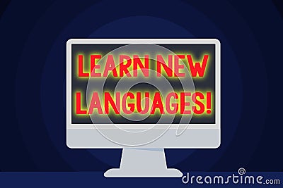 Text sign showing Learn New Languages. Conceptual photo developing ability to communicate in foreign lang Blank Space Stock Photo
