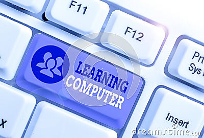 Text sign showing Learning Computer. Conceptual photo learn more about each of the components in the computer Stock Photo