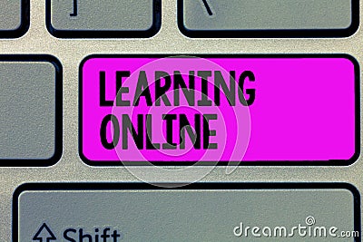 Text sign showing Learning Online. Conceptual photo Learn something new with the help of internet and technology Stock Photo