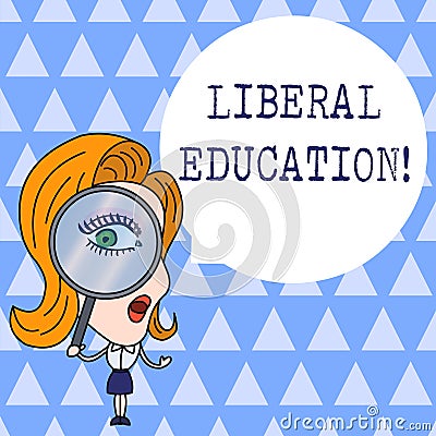 Text sign showing Liberal Education. Conceptual photo education suitable for the cultivation of free huanalysis being Stock Photo