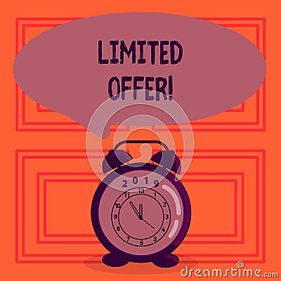 Text sign showing Limited Offer. Conceptual photo Short time special clearance Price Reduction Stock Photo