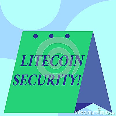 Text sign showing Litecoin Security. Conceptual photo peertopeer cryptocurrency and opensource software Open big Stock Photo