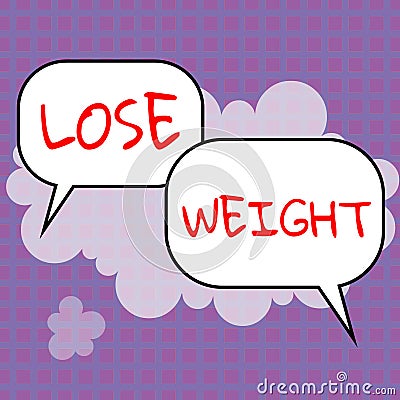 Text sign showing Lose Weight. Business idea the fact of a person's or an animal's body weight becoming less Stock Photo