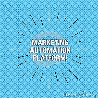 Text sign showing Marketing Automation Platform. Conceptual photo automate repetitive task related to marketing Thin Stock Photo