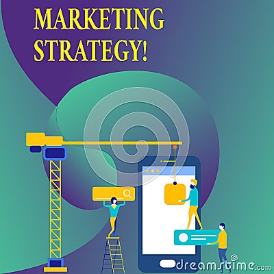 Text sign showing Marketing Strategy. Conceptual photo Plan Formula Creativity Research Organization. Stock Photo