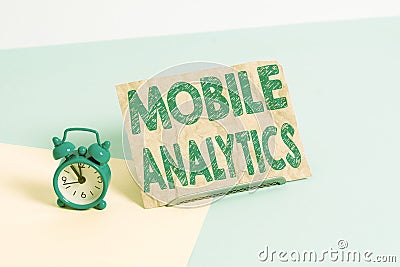 Text sign showing Mobile Analytics. Conceptual photo studies the behavior of mobile website visitors and users Mini size Stock Photo