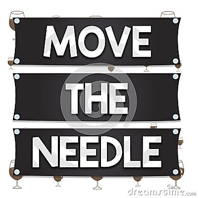 Text sign showing Move The Needle. Conceptual photo Make a noticeable difference in something do better Wooden panel Stock Photo