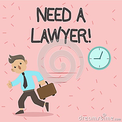 Text sign showing Need A Lawyer. Conceptual photo Offering of legal advice Attorney consultancy advice. Stock Photo