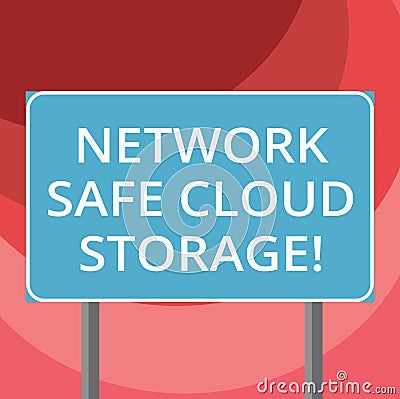 Text sign showing Network Safe Cloud Storage. Conceptual photo Security on new online storage technologies Blank Stock Photo