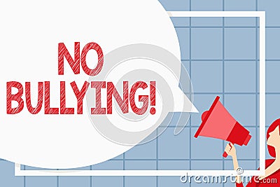 Text sign showing No Bullying. Conceptual photo stop aggressive behavior among children power imbalance Huge Blank Stock Photo