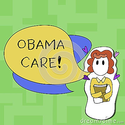 Text sign showing Obama Care. Conceptual photo Government Program of Insurance System Patient Protection. Editorial Stock Photo