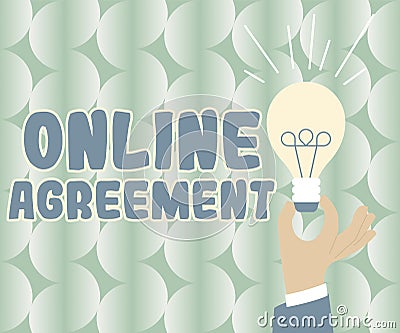 Text showing inspiration Online Agreement. Business concept contracts that are created and signed over the Internet Stock Photo